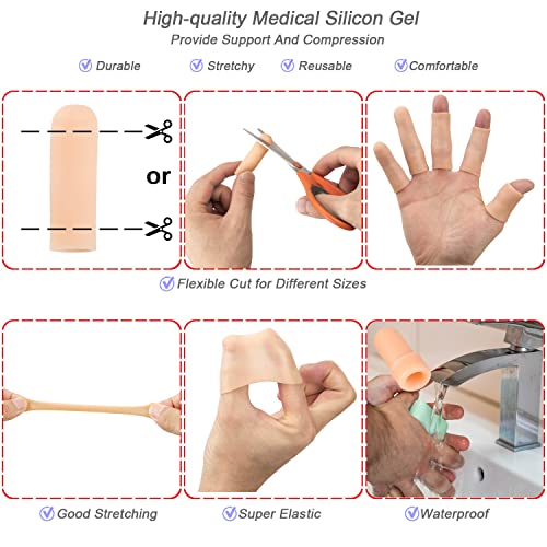 22Pcs Gel Finger Cots Cut Resistant Sleeves Guards Gloves Touch Fingertips