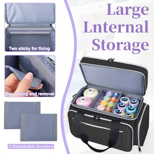 Anitor Sewing Supplies Organizer, Double Layer Sewing Storage Organizer - color: Black, size: Medium