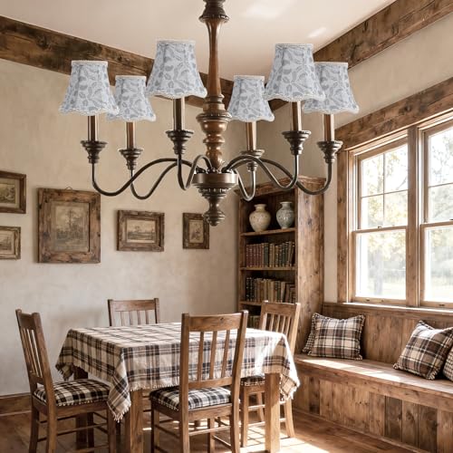 Fuloon Small Clip on Chandelier Lamp Shades, 6 Pack, Branch Bird - color: Branch Bird, size: 6 Pack
