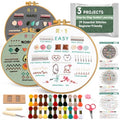 Bofoho 3 Pack Starter Embroidery Kit for Beginners with Simple Patterns - color: 3 Pack