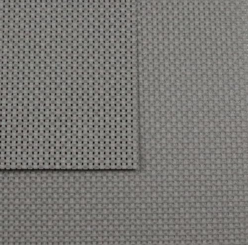 KCS 19" x 28"(48cmx72cm) 11CT Counted Cotton Aida Cloth Cross Stitch Fabric (Medium Grey) - color: Medium Grey