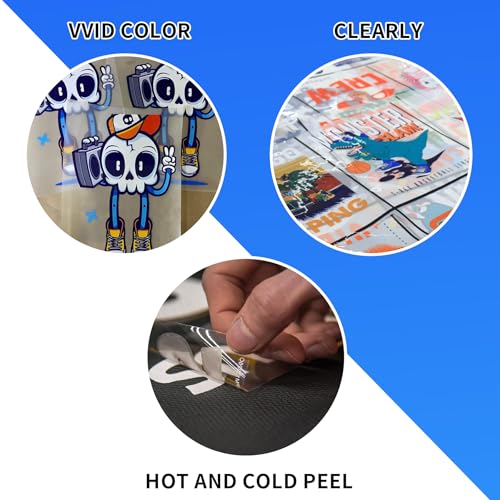 13x19 Inch 5 Sheets DTF Transfer Film Pretreat Sheets, PET Heat Transfer Paper for Inkjet Printer Direct Print on T shirts Textile - size: 13"x19" 5 Sheets
