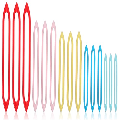 15Pcs Finishing Yarn Needles Large Eye for Sewing Weaving in Ends, 5 Colors Darning Needles for Yarn, Knitting Crochet Darning Tapestry Plastic Needle for Thick Bulky Yarns