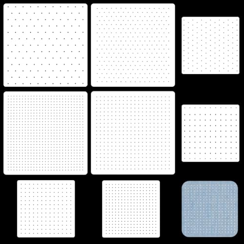 FREEBLOSS 8Pcs Sashiko Stencils Sashiko PET Template Dot Sewing Template for Hand Quilting Sashiko Patterns Templates Embroidery Stencils 2 Sizes 8.7’‘/5.5’‘ - style: Dot