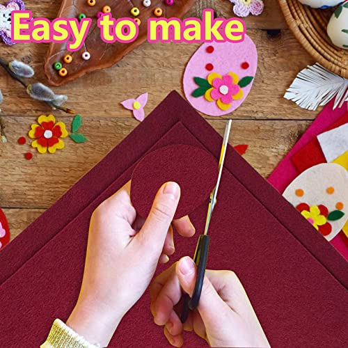 Jtnohx Color Felt Fabric Soft Felt Sheets for Crafts Brown Red 20Pcs 8"x12" - color: Brown Red