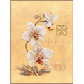 Lanarte Counted Cross Stitch Kit: Three Orchids, 19.600000000000001 x 13.9 x 1.4 cm, Multicoloured - style: Three Orchids