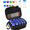 Peptide Case for Fridge, Insulin Vial Case for Diabetics - color: Black-12×(1-3ml)+6*(1-10ml)+10 Caps