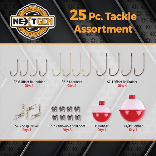 Flambeau Outdoors NextGen 4/0 Tackle Box, 4 Pivot Trays, 25-Piece Kit, Gray - size: Medium - With Tackle Kit - Light Gray