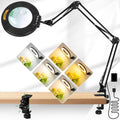 Magnifying Glass with Light and Clamp, 4.2in 12X 30X Extended Arm - size: 4.2IN-2