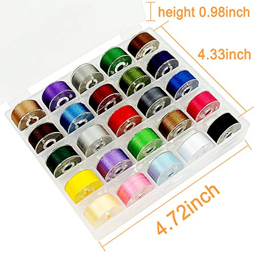 New brothread 25pcs Size A SA156 Prewound Bobbin Thread -Assorted Colors - color: 60wt assorted colors