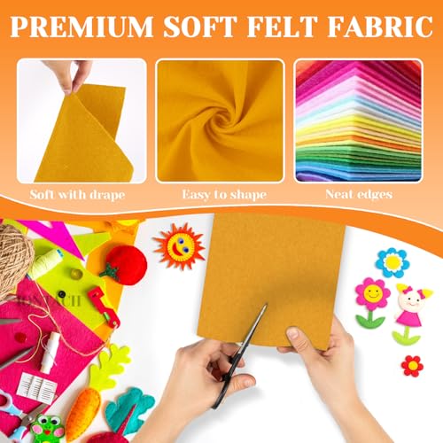 IONTACH 9" X 12" Soft Felt Sheets 1.6mm Thick (6 Packs, Antique Gold) - color: Antique Gold