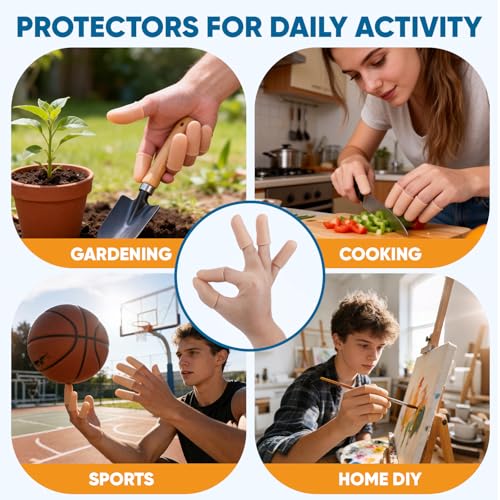 10 Pcs Silicone Finger Cots Protectors (Nude, M)