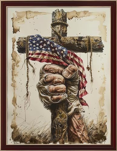 Leczany Cross Stitch Patterns Stamped Kit for Beginners | Embroidery Supplies DIY Craft Kit Needlepoint for Adults Starter | 11CT, 3 Strands | Holding the Cross in Hand 15.8x20.9 inches - color: 11CT Stamped kits, Holding the cross in hand 15.8x20.9 inche