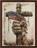 Leczany Cross Stitch Patterns Stamped Kit for Beginners | Embroidery Supplies DIY Craft Kit Needlepoint for Adults Starter | 11CT, 3 Strands | Holding the Cross in Hand 15.8x20.9 inches - color: 11CT Stamped kits, Holding the cross in hand 15.8x20.9 inche