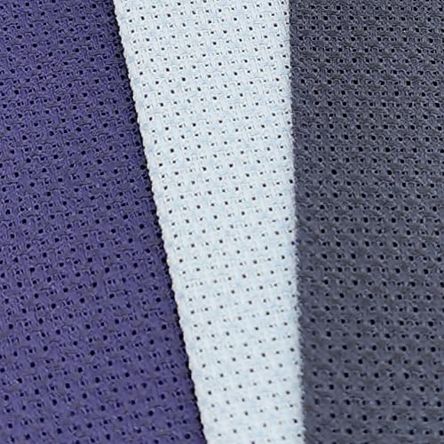 KCS 3 pc of 12" x 18" 14CT Counted Cotton Aida Cloth Cross Stitch Fabric (Light Blue+Royal Blue+Navy Blue) - color: Light Blue+royal Blue+navy Blue