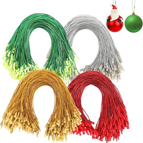 JUNEBRUSHS 600Pcs Christmas Ornament Hooks, Ornament Hangers with Snap - color: Gold Silver Red Green
