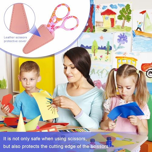 Therwen 12 Pcs 3.6 Inch Embroidery Scissors with Artificial Leather Cover Sewing Scissors Stainless Steel Vintage Craft for Crafting Threading DIY Needlework Art Manual Handicraft(Cute) - style: Cute