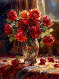 Dugsmgd Flowers Diamond Art Kits for Adults, Rose Diamond Painting 12X16 in - color: Rose