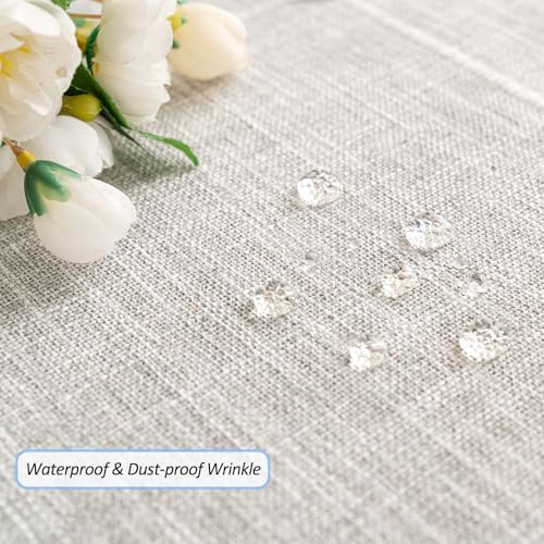 SIELUNO Rectangle Table Cloth Cotton Linen Waterproof Embroidery Tablecloth Rustic Farmhouse Style for Indoor Outdoor Dinning Tabletop Decoration-Plaids Grey-54"x86" - color: Plaids Grey, size: 54" x 86" (Rectangular)