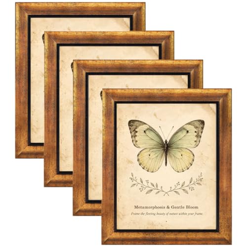 XUANLUO 8x10 Picture Frames Set of 4,Rustic Retro Photo Frame(Gold) - color: Gold-4pcs, size: 8 x 10 inch