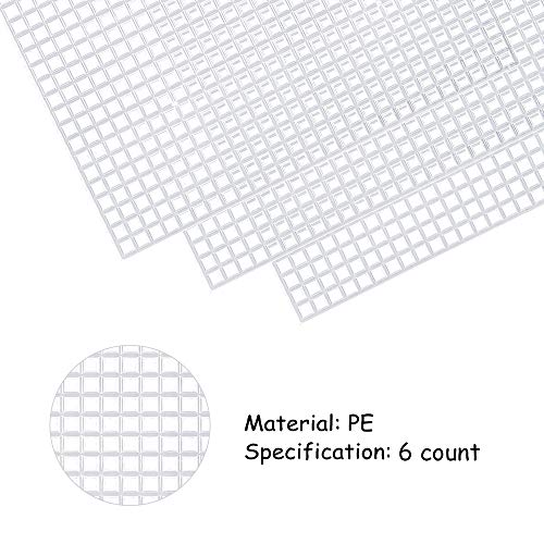 Pllieay 3 Pieces Big Size Mesh Plastic Canvas Sheets for Embroidery, Acrylic Yarn Crafting, Knit and Crochet Projects, 6 Count(19.6 X 13 inch) (Pack of 2) - size: 3Pcs 6 count (Pack of 2)