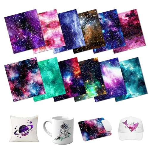 HTVSTD Stars Galaxy Sublimation Transfer Ink Paper 12 Sheets 12 * 10in - color: Galaxy-12