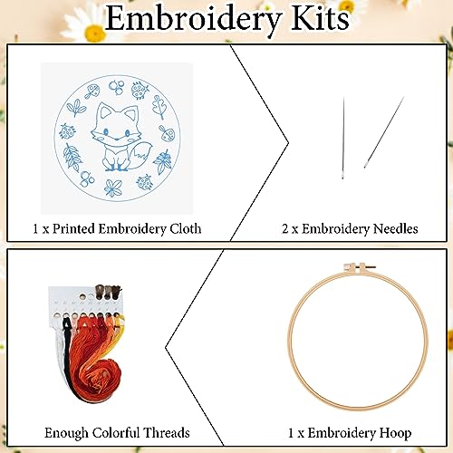Louise Maelys Fox Embroidery Kit for Beginner, Animal Cross Stitch Kit - color: Fox