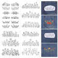 4 Sheets Water Soluble Stabilizer Embroidery Patterns Stick and Stitch Embroidery Flower Paper Floral Daisy Designs Wash Away Stabilizer Printable Draw Patterns for Hand Sewing Lover Beginners - style: A