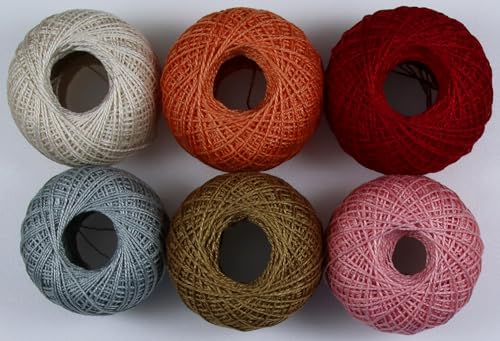 KCS Mercerized Pearl Cotton Thread Size 8 Crochet Needlework Embroidery Threads Ball (6, 14) - color: 14
