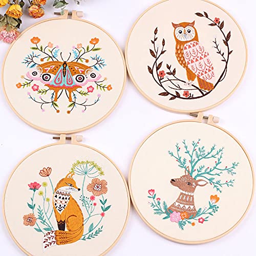 artcici Embroidery Kits Plant Elk Flower Patterns for Beginners Adults, Full Range Embroidery Starter Kits Cross Stitch Needlework Supplies (Elk) - color: Elk