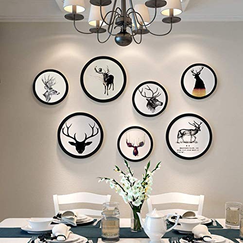 alfyng 10 Inch Round Photo Frame Wooden Wall Hanging Picture Frames Black - color: black, size: 10 inch