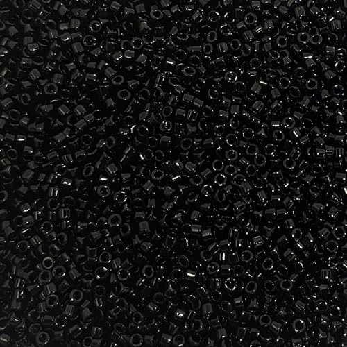 Miyuki Delica 11/0 Seed Beads - Glass Beads Bulk 5 Grams & Size 1.6mm 1000 Pieces Glass Seed Beads Black (DB10) - color: DB10