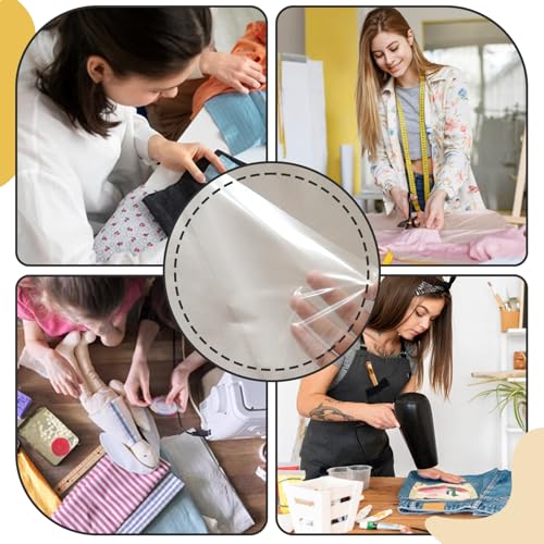 Iron On Adhesive Sheets 40PCS, Heavy Weight Double-Sided Heat Melt Fabric Glue Sheet, A4 Size Fusible Adhesive Sheets, Press-on Patch Iron On Tape, Fusible Interfacing for Sewing, Heat and Bond - size: 40-PACK
