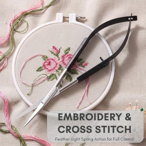5" Spring Scissors Straight Eyebrow Eyelash Embroidery Snip - color: Mlt-mst-02