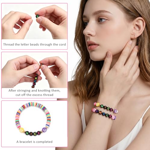 1500PCS Letter Beads, 4x7mm Alphabet Beads and Mixed Emoticon Beads - color: B+emoji