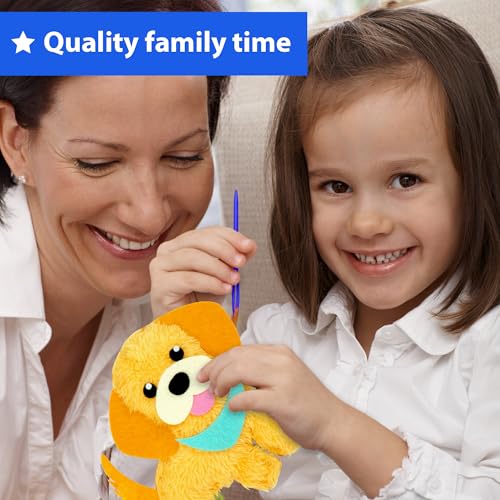 KRAFUN Puppy & Kitten Sewing Kit for Kids Ages 6+ | 8 Dolls - color: Puppy & Kitten