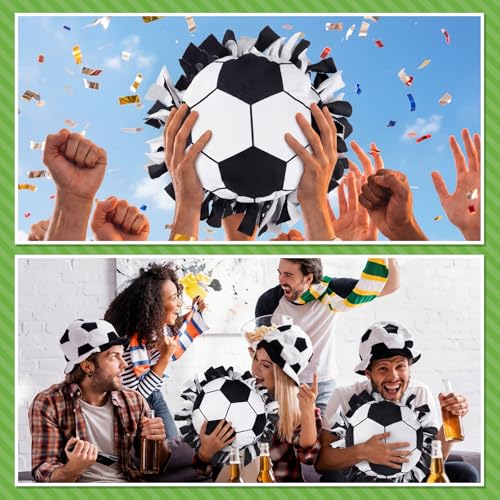 Weysat 6 Sets Soccer Fleece Tied Pillow Craft Kit DIY No Sew Soccer Pillow Gifts with PP Cotton for World 2026 Sports Theme Party Game Day Room Decor World Fans Gifts - style: Soccer Ball