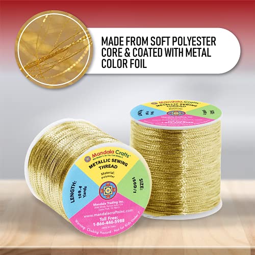 Mandala Crafts Metallic Copper Embroidery Floss for Sewing, 218 Yard Spool - color: Copper, size: 200M 218 Yards