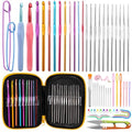 IMZAY Crochet Hooks Set, 66Pack Crochet Needles Set Ergonomic Crochet Hooks - color: Yellow, size: 66 Pcs