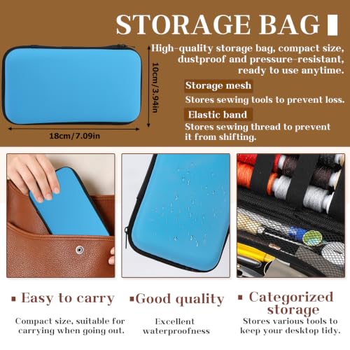74 PCS Leather Sewing Kit Heavy Duty Sewing Kit Upholstery Repair Kit - color: 9 Colors - 74Pcs