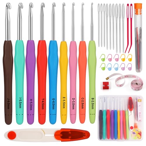 Mayboos 9 Sizes Crochet Hook Set 2.0mm~6.0mm 34 Pack Crochet Hooks - size: 9 Sizes