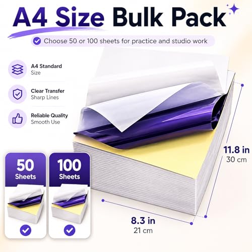 Tattoo Transfer Paper 50 Sheets A4 Size 4-Layer Tattoo Stencil Paper - size: A4 size/50 sheets