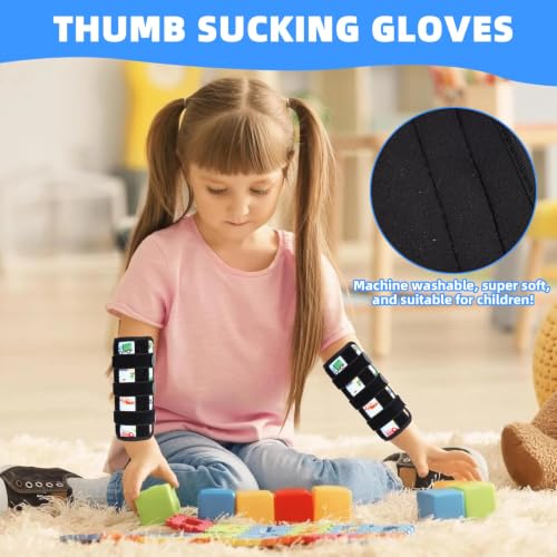 2PCS Thumb Sucking Guard, Thumb Guard for Thumb Sucking(Sky Blue Car) - color: Sky-blue Cars