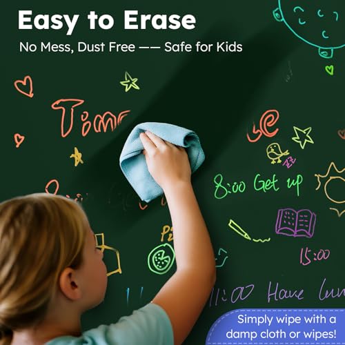 KERIFI Liquid Chalk Markers Fine Tip 1.0 mm, 36 Colors Wet Erase Makers for Chalkboard Calendar, Erasable Chalk Pens for Blackboard, Bistro Menu, Wedding Signs, Glass Window Decor, 45 Labels Included - color: 36 Colors