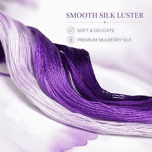 Natural 100% Silk Thread, Handmade Embroidery Thread Silk Floss 8 Colors 110m Each (95) - color: 95