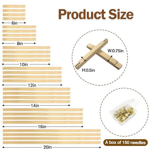 28 Pcs Needlepoint Stretcher Bars for Needlework, 7 Length Size Wood Canvas Frames Kits, Embroidery Oil Painting Posters Art Supplies (6/8/10/12/14/16/20inch) - size: 28Pcs Combo