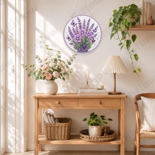 Eiflow Hanging Pearl Art Kits for Adults, Diamond Art Pearl Purple Flower - color: Pearl Flower