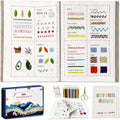 spicssa Beginner Embroidery Stitch Book Kit, 79 Stitches, Video Tutorials - color: Blue