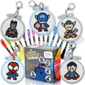 Superhero Cross Stitch Kit for Kids - 5 Stamped Beginner Projects - color: Superhero