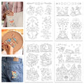 GLOBLELAND 4 Sheets Dragon Books Water Soluble Embroidery Pattern - color: Dragon Book